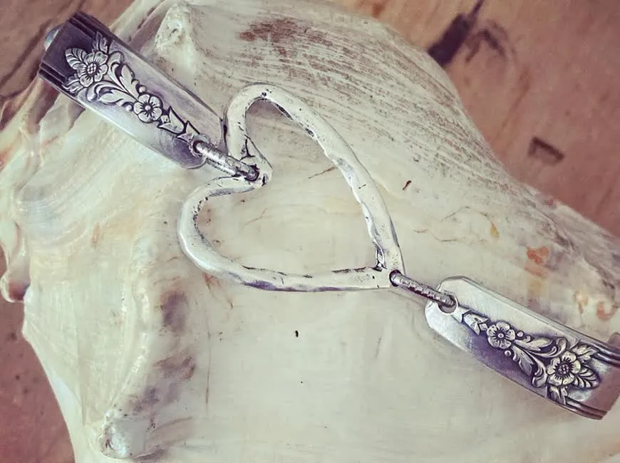 Handmade crescent moon and stars ring